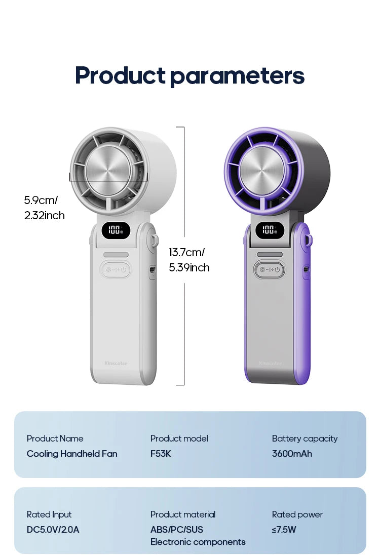 KINSCOTER Outdoor Foldable Portable Handheld Fan
